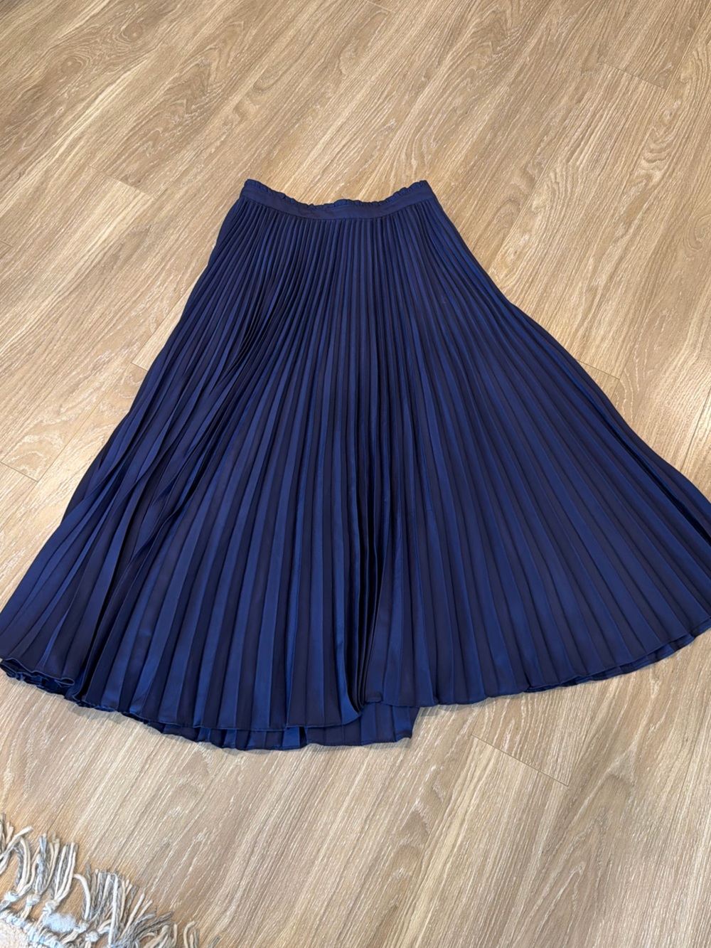 Maeve Deep Navy Pleated Circle Skirt
